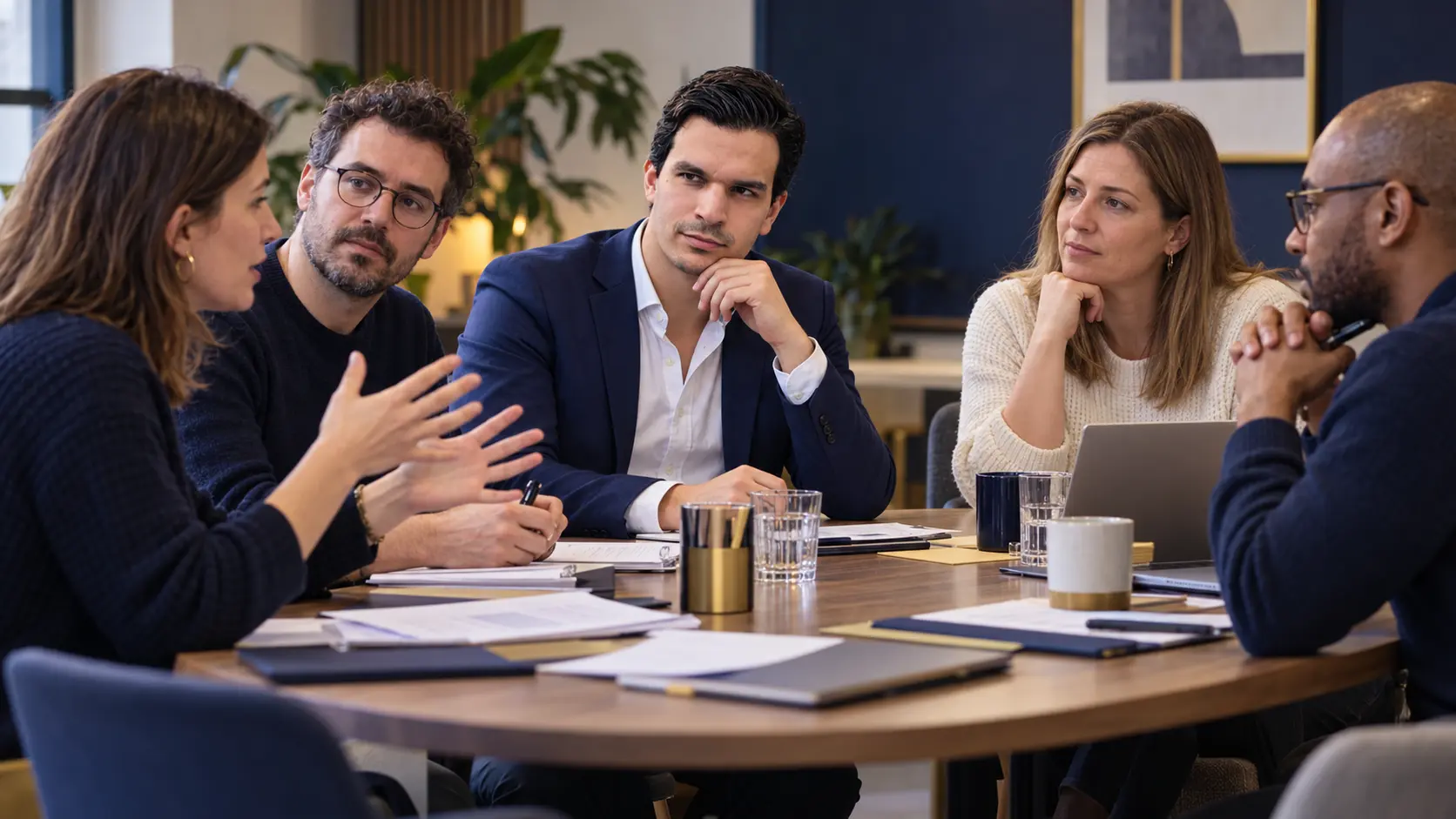 Élus préparant une réunion de CSE