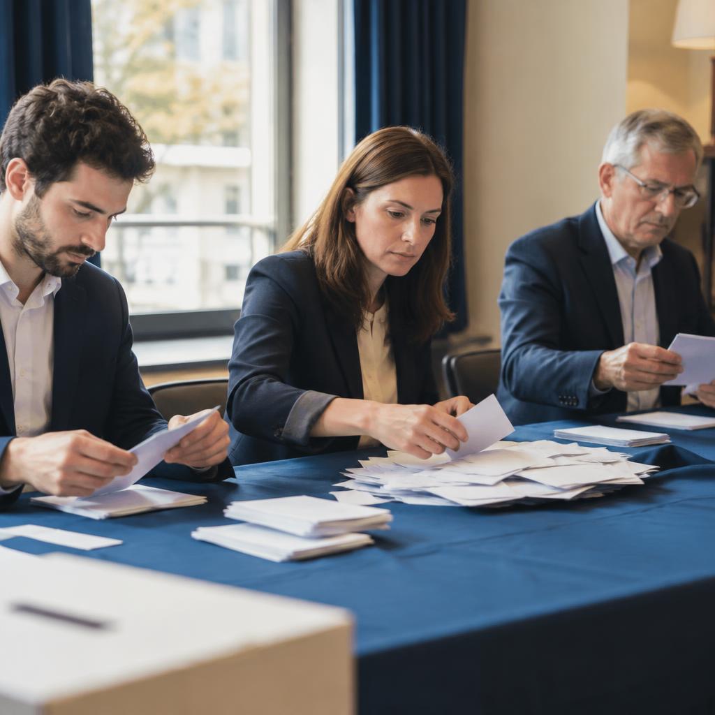 Dépouillement des bulletins de vote lors des élections du CSE