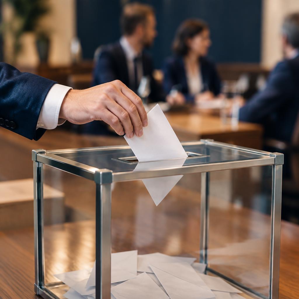 Urne de vote lors d'élections professionnelles