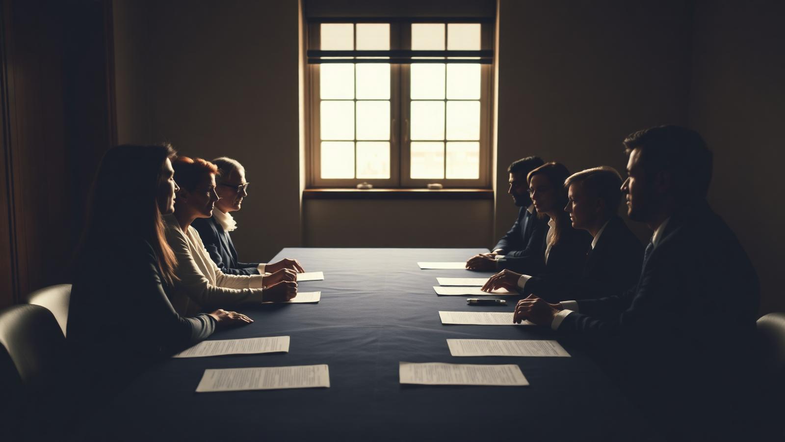 Réunion de préparation des élections professionnelles du CSE autour d'une table de travail